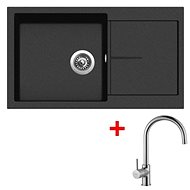 SINKS INFINITY 860 Metalblack+VITALIA - Kitchen Sink and Tap Set