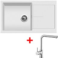 SINKS INFINITY 860 Milk+ELKA - Kitchen Sink and Tap Set