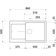 SINKS INFINITY 860 Pureblack+VITALIA GR - Kitchen Sink and Tap Set