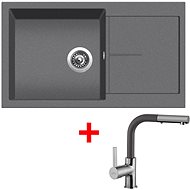 SINKS INFINITY 860 Titanium+ENIGMA S GR - Kitchen Sink and Tap Set