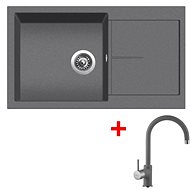 SINKS INFINITY 860 Titanium+VITALIA GR - Kitchen Sink and Tap Set