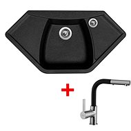 SINKS NAIKY 980 Granblack+ENIGMA S GR - Kitchen Sink and Tap Set