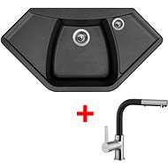 SINKS NAIKY 980 Metalblack+ENIGMA S GR - Kitchen Sink and Tap Set