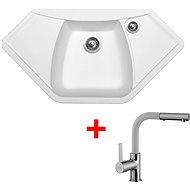 SINKS NAIKY 980 Milk+ENIGMA S GR - Kitchen Sink and Tap Set
