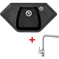 SINKS NAIKY 980 Pureblack+ELKA - Kitchen Sink and Tap Set
