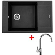SINKS VARIO 780 Metalblack+Vitalia lesklá - Kitchen Sink and Tap Set