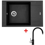 SINKS VARIO 780 Metalblack+Vitalia GR - Kitchen Sink and Tap Set