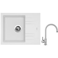 SINKS LINEA 600 N Milk + SINKS VITALIA GR - Kitchen Sink and Tap Set