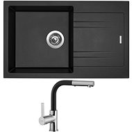 SINKS LINEA 780 N Metalblack + SINKS ENIGMA S GR - Kitchen Sink and Tap Set