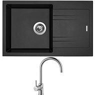 SINKS LINEA 780 N, Metalblack + VITALIA - Kitchen Sink and Tap Set