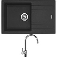 SINKS LINEA 780 N Granblack + VITALIA - Kitchen Sink and Tap Set