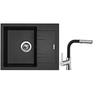 SINKS LINEA 600 N Metalblack + SINKS ENIGMA S GR - Kitchen Sink and Tap Set