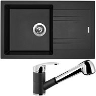 SINKS LINEA 780 N Metalblack + SINKS LEGENDA S GR - Kitchen Sink and Tap Set