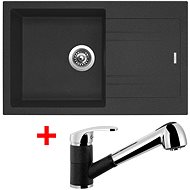 SINKS LINEA 780 N, Granblack + LEGEND S GR - Kitchen Sink and Tap Set