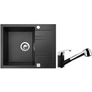 SINKS LINEA 600 Granblack + SINKS LEGENDA S GR - Kitchen Sink and Tap Set