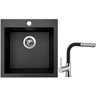 SINKS VIVA 455 Metalblack + SINKS ENIGMA S GR - Kitchen Sink and Tap Set