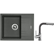 SINKS LINEA 600 N Titanium + SINKS ENIGMA S GR - Kitchen Sink and Tap Set