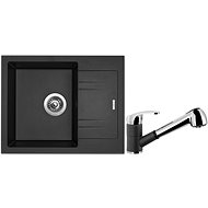 SINKS LINEA 600 N Metalblack + SINKS LEGENDA S GR - Kitchen Sink and Tap Set