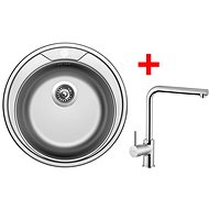 Sinks Round 510 + Elka - Kitchen Sink and Tap Set