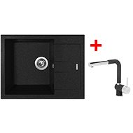 Sinks Amanda 650 Granblack + Mix 3 P GR - Kitchen Sink and Tap Set
