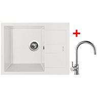 Sinks Amanda 650 Milk + Vitalia - Kitchen Sink and Tap Set