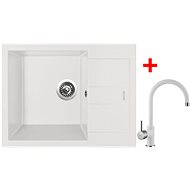 Sinks Amanda 650 Milk + Vitalia GR - Kitchen Sink and Tap Set
