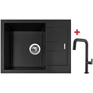 Sinks Amanda 650 Nanoblack + EVA P Nanoblack - Kitchen Sink and Tap Set