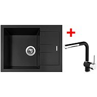 Sinks Amanda 650 Nanoblack + Mix 3 P Nanoblack - Kitchen Sink and Tap Set
