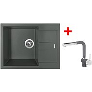 Sinks Amanda 650 Titanium + Mix 3 P GR - Kitchen Sink and Tap Set