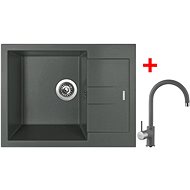 Sinks Amanda 650 Titanium + Vitalia GR - Kitchen Sink and Tap Set