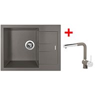 Sinks Amanda 650 Truffle + Mix 3 P GR - Kitchen Sink and Tap Set