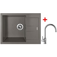 Sinks Amanda 650 Truffle + Vitalia - Kitchen Sink and Tap Set