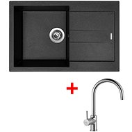 Sinks Amanda 780 Granblack + Vitalia - Kitchen Sink and Tap Set