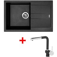 Sinks Amanda 780 Metalblack + Mix 3 P GR - Kitchen Sink and Tap Set