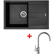 Sinks Amanda 780 Metalblack + Vitalia - Set dřezu a baterie