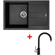 Sinks Amanda 780 Metalblack + Vitalia GR - Kitchen Sink and Tap Set
