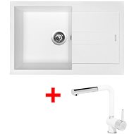 Sinks Amanda 780 Milk + Mix 3 P GR - Kitchen Sink and Tap Set