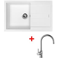 Sinks Amanda 780 Milk + Vitalia - Kitchen Sink and Tap Set