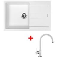 Sinks Amanda 780 Milk + Vitalia GR - Kitchen Sink and Tap Set
