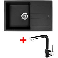 Sinks Amanda 780 Pureblack + Mix 3 P GR - Kitchen Sink and Tap Set
