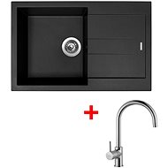 Sinks Amanda 780 Pureblack + Vitalia - Kitchen Sink and Tap Set