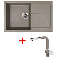 Sinks Amanda 780 Truffle + Mix 3 P GR - Kitchen Sink and Tap Set
