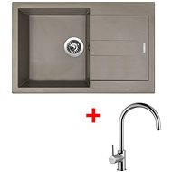 Sinks Amanda 780 Truffle + Vitalia - Kitchen Sink and Tap Set
