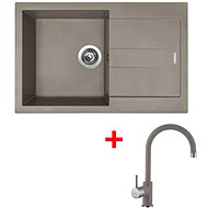 Sinks Amanda 780 Truffle + Vitalia GR - Kitchen Sink and Tap Set