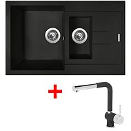Sinks Amanda 780.1 Metalblack + Mix 3 P GR - Kitchen Sink and Tap Set