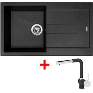 Sinks Amanda 860 Metalblack + Mix 3 P GR - Kitchen Sink and Tap Set