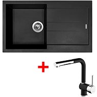 Sinks Amanda 860 Pureblack + Mix 3 P GR - Kitchen Sink and Tap Set
