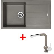Sinks Amanda 860 Truffle + Mix 3 P GR - Kitchen Sink and Tap Set
