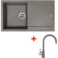 Sinks Amanda 860 Truffle + Vitalia GR - Kitchen Sink and Tap Set
