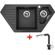 Sinks Bravo 850.1 Granblack + Mix 3 P GR - Kitchen Sink and Tap Set